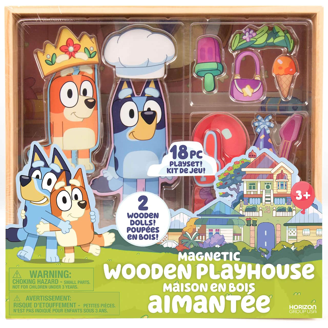 Maisonnette de jeu en bois magnétique à thème de Bluey
